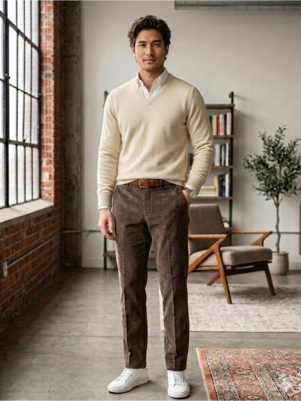Peter Millar Nanoluxe Dark Brown Corduroy Dress Pants Trousers Tapered 38x32